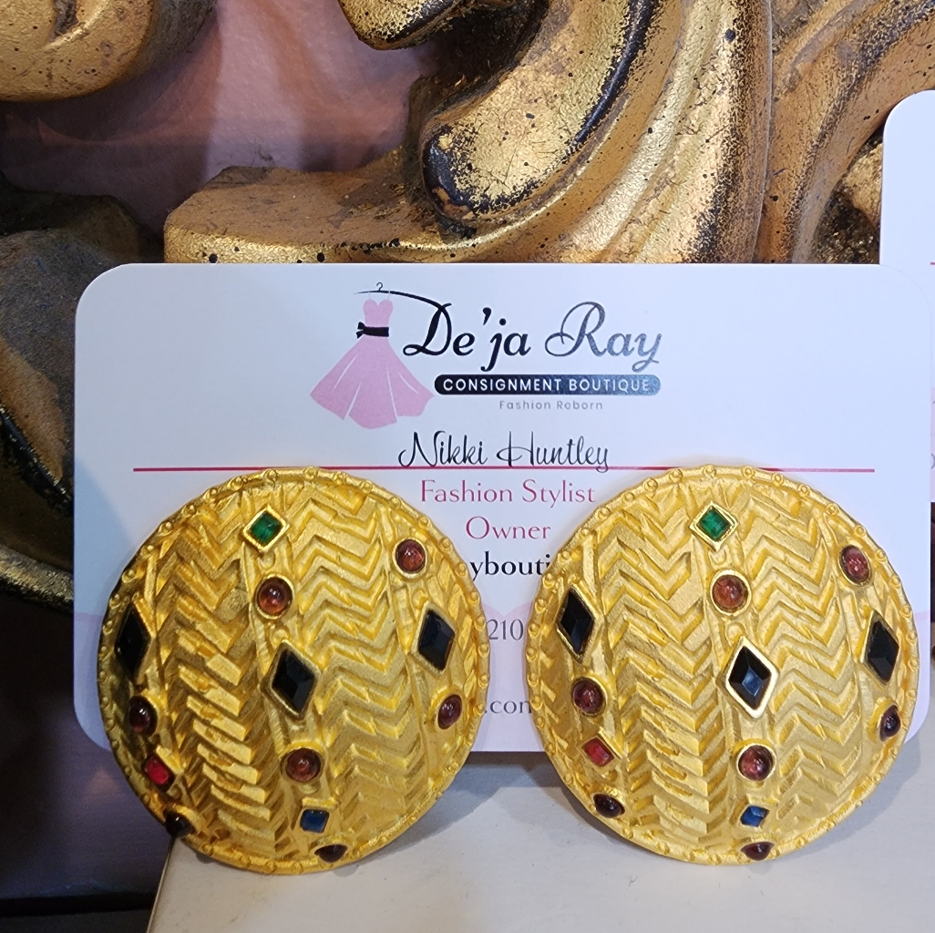 Leslie Block Vintage Clip On Earrings